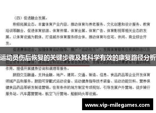 运动员伤后恢复的关键步骤及其科学有效的康复路径分析